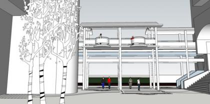 海青工商學校連接走廊
